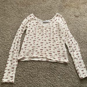 White Floral Long sleeve top from Hollister